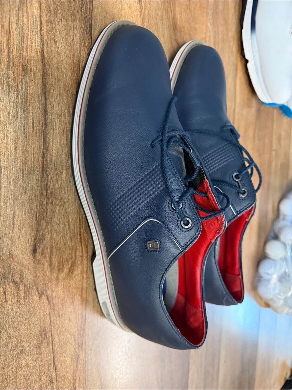 FootJoy Navy and Red Men's Slip-On Golf Shoes